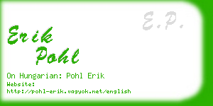 erik pohl business card